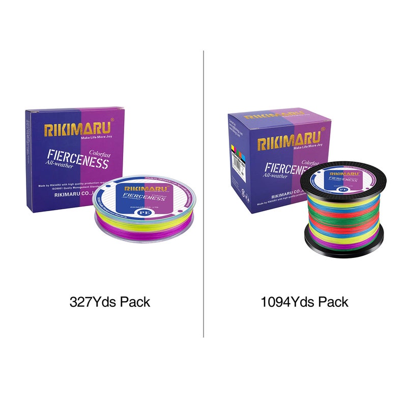 RIKIMARU Braided Fishing Line Abrasion Resistant Superline Zero Stretch&Low Memory Extra Thin Diameter Multicolor 327Yds,30LB - Image 2